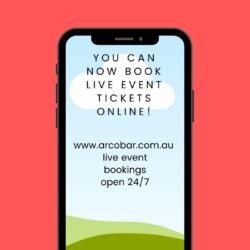 Live Event Bookings Now Available ONLINE