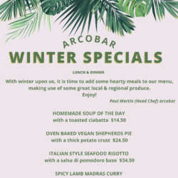 Join us NOW for our NEW WINTER SPECIALS